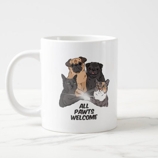 Tous les Pawts Bienvenue Jumbo Mug (Gauche)