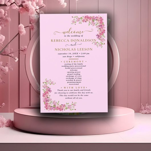 Tous les Rosy Cute Flowers Programme de Mariage Bo