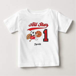 Tous les sports Star 1er anniversaire Baby T-shirt