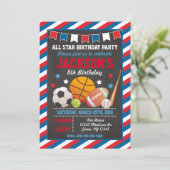 Tous les sports Star Invitation d'anniversaire pou (Debout devant)