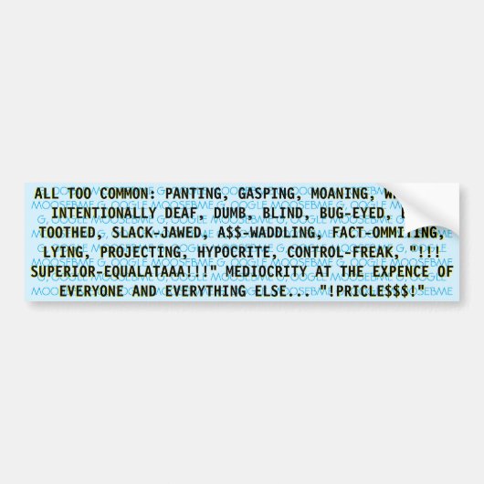 TOUS LES Stickers Bumper TROP COMMUN (Devant)