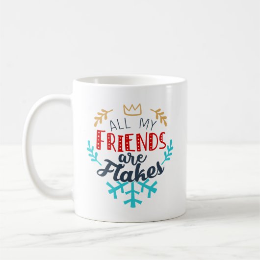 Tous Mes Amis Sont Flakes Mug - Drôle Noël (Gauche)