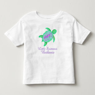 Tous Petits T-shirt tortue verte pourpre verte pour les petite