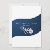 Tous Sports Bar Mitzvah Silver Blue Invitation 2 (Dos)
