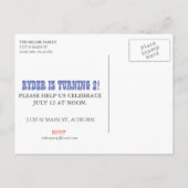 Tout à bord Invitation carte postale Anniversaire (Dos)