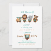TOUT À BORD Train Fiesta Invitation Anniversaire d (Devant)
