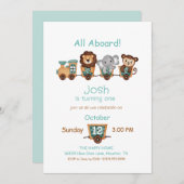 TOUT À BORD Train Fiesta Invitation Anniversaire d (Devant / Derrière)