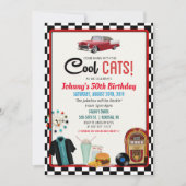 TOUT ÂGE - 1950 Retro Diner Invitation d'anniversa (Devant)