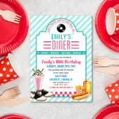 TOUT ÂGE - 1950 Retro Diner Invitation d'anniversa