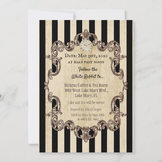 TOUT ÂGE - Alice au pays des merveilles Invitation (Dos)