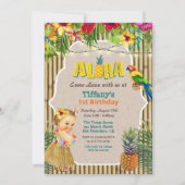 TOUT ÂGE - Aloha Luau Invitation d'anniversaire tr (Devant)