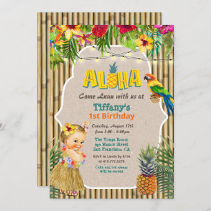 TOUT ÂGE - Aloha Luau Invitation d'anniversaire tr