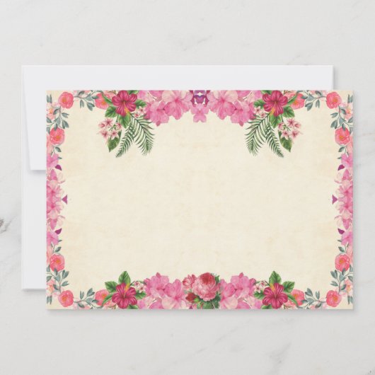 TOUT ÂGE - Aloha Luau Invitation d'anniversaire tr (Dos)