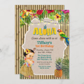 TOUT ÂGE - Aloha Luau Invitation d'anniversaire tr (Devant / Derrière)