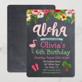 TOUT ÂGE - Anniversaire Aloha Luau Invitation trop (Devant / Derrière)