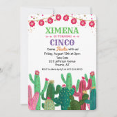 TOUT ÂGE - Anniversaire Fiesta Cactus Invitation (Devant)