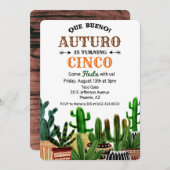 TOUT ÂGE - Anniversaire Fiesta Cactus Invitation (Devant / Derrière)