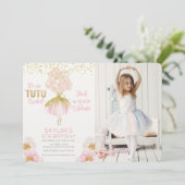 TOUT ÂGE - Ballerina Photo Anniversaire Invitation (Debout devant)