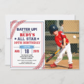 TOUT ÂGE - Baseball Anniversaire Photo Invitation (Devant)