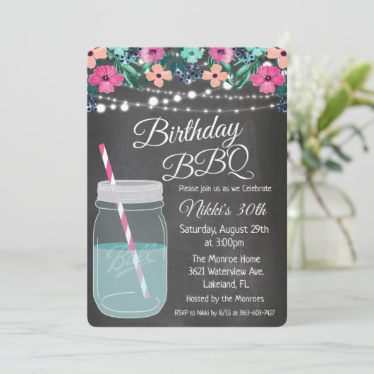 TOUT ÂGE - BBQ Mason Jar Invitation (Debout devant)