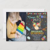 TOUT ÂGE - Boy Music Anniversaire Chalk Invitation (Devant)