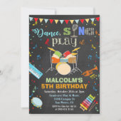 TOUT ÂGE - Boy Music Anniversaire Chalk Invitation (Devant)