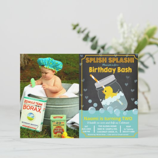 TOUT ÂGE - Canard en caoutchouc Invitation d'anniv (Debout devant)