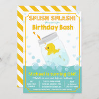 TOUT ÂGE - Canard en caoutchouc Invitation d'anniv