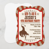 Tout âge Cowboy Rodeo Anniversaire Fête Invitation (Devant / Derrière)