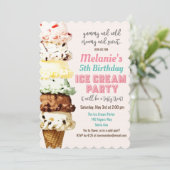 TOUT ÂGE - Crème de glace Anniversaire Invitation (Debout devant)