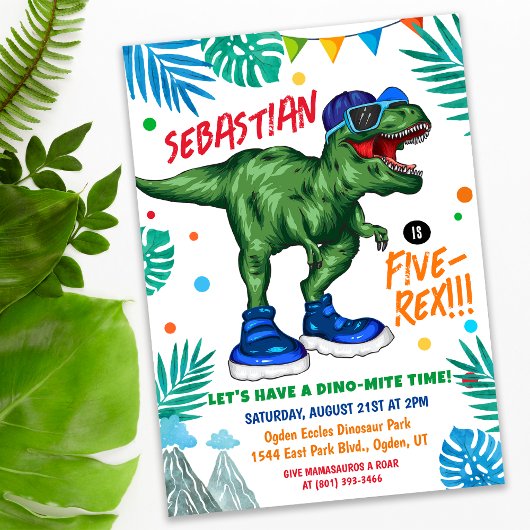 TOUT ÂGE - Dinosaure Anniversaire Fête Invitation