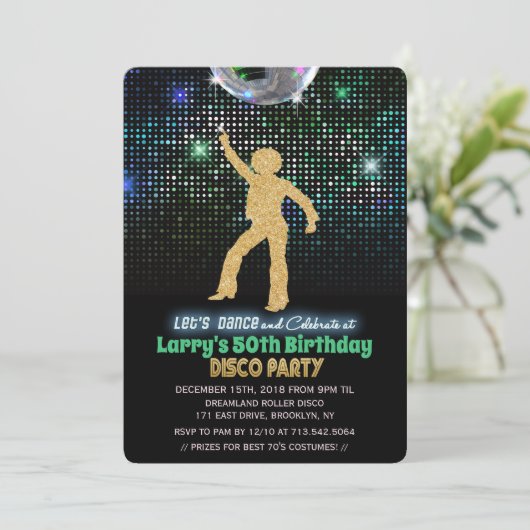 TOUT ÂGE - Disco Anniversaire Fête Invitation (Debout devant)