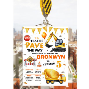 TOUT ÂGE - En construction Invitation d'anniversai