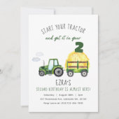 Tout âge Enfants Tracteur Anniversaire Invitation (Devant)