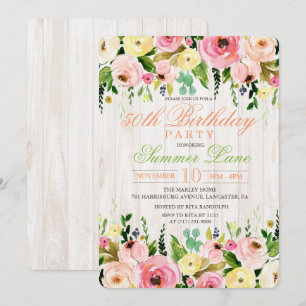 TOUT ÂGE - Faire-part de naissance florale rustiqu