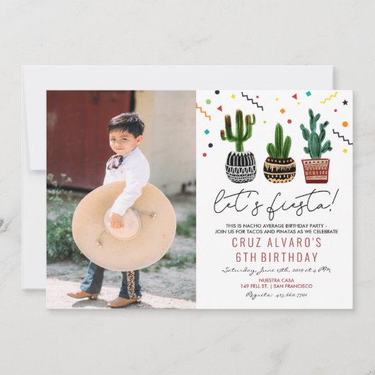 TOUT ÂGE - Fiesta Cactus Invitation d'anniversaire (Devant)