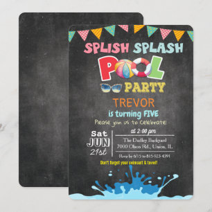 TOUT ÂGE - Invitation à la fête piscine Splish Spl