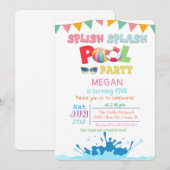 TOUT ÂGE - Invitation à la fête piscine Splish Spl (Devant / Derrière)