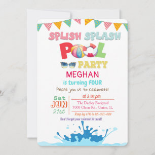 TOUT ÂGE - Invitation à la fête piscine Splish Spl