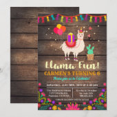 TOUT ÂGE - Invitation d'anniversaire de lama (Devant / Derrière)