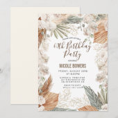 TOUT ÂGE - Invitation d'anniversaire florale Boho (Devant / Derrière)