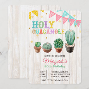 TOUT ÂGE - Invitation d'anniversaire Holy Guacamol