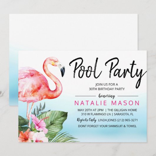 TOUT ÂGE - Invitation d'anniversaire pour une fête (Devant / Derrière)