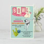 TOUT ÂGE - Invitation d'anniversaire rétro de bowl (Debout devant)