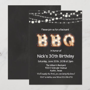 TOUT ÂGE - Invitation d'anniversaire rustique BBQ