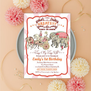 TOUT ÂGE - Invitation d'anniversaire vintage cirqu