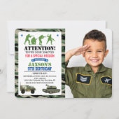TOUT ÂGE - Invitation photo d'anniversaire militai (Devant)