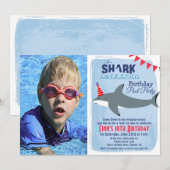 TOUT ÂGE - Invitation photo pour fête de requins d (Devant / Derrière)