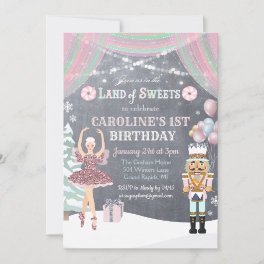 TOUT ÂGE - Nutcracker Sugar Plum Invitation d'anni (Devant)