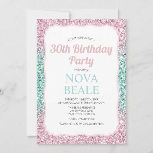 TOUT ÂGE - Parties scintillant Ombre Invitation d' (Devant)